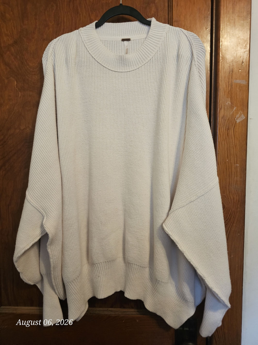 Free People Oversized Crewneck Sweater - Cream